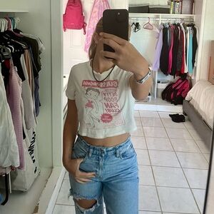 Betty Boop X Guess Originals white and pink crop top - Size XS